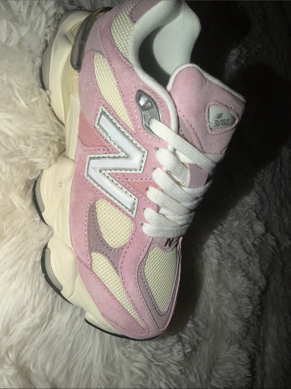 New Balance Pink and Cream Suede Mesh Women's Sneaker